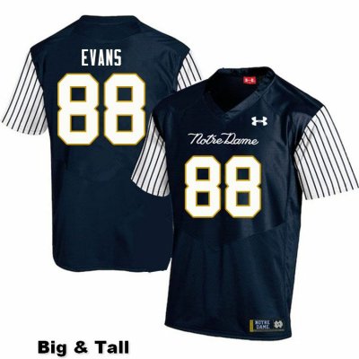 Notre Dame Fighting Irish Men's Mitchell Evans #88 Navy Under Armour Alternate Authentic Stitched Big & Tall College NCAA Football Jersey XVL6599HM